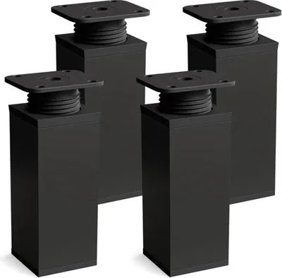 Produktbild von Famanu Möbelbeine höhenverstellbar - Mattschwarz, Set von 4