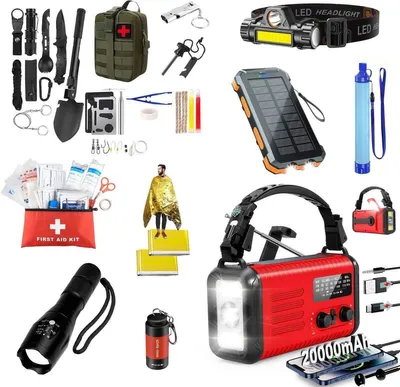 Produktbild von Notfallpaket für Zuhause & Outdoor - Komplettes Überlebenspaket