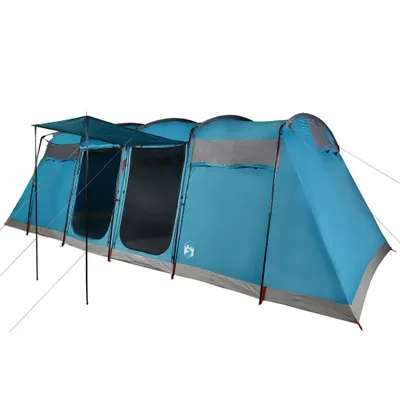 Image de Tente familiale tunnel 10 personnes bleu imperméable