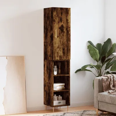 Produktbild von vidaXL Highboard Räuchereiche 34,5x34x180 cm Holzwerkstoff