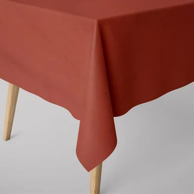 Produktbild von Tischdecke aus Canvas uni terrakotta in div. Größen von SCHÖNER LEBEN. Größe 130x300cm