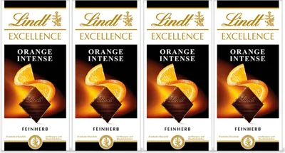 Immagine prodotto di Lindt Excellence Orange Intense Cioccolato Fine Crostata 100g confezione da 4 pezzi