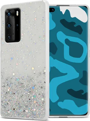 Obrázok produktu pre Cadorabo puzdro pre Huawei P40 PRO / P40 PRO+ v transparentnej farbe s trblietkami ochranné puzdro z pružného TPU silikónu s trblietavým krytom puzdra na mobilný telefón