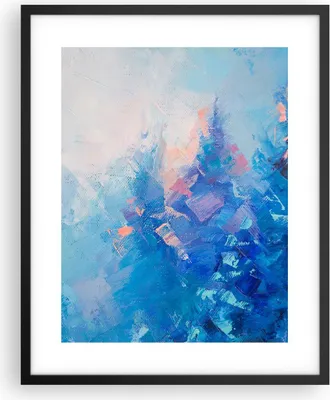 Produktbild von Gerahmtes Poster - Schwarzer Rahmen - Abstraktion blau gemalt - 40x50 cm - Wand Bild - Wanddeko - Wandbilder - Kunstposter - Wandposter - Bilderrahmen - Bilder - Kunstdruck - P2BPA40x50-4570