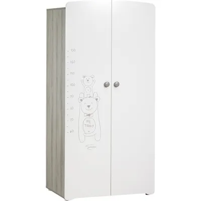 Produktbild von Zweitüriger Babybären-Kleiderschrank mit Messlatte