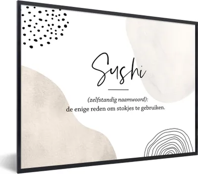 Produktbild von MuchoWow® Gerahmtes Poster Sprichwörter - Sushi - Sushi definition - Zitate - Wörterbuch 40x30 cm - Poster mit Schwarzem Bilderrahmen Wandposter Rahmen Foto Bilder - Kunstposter - Wanddekorationen