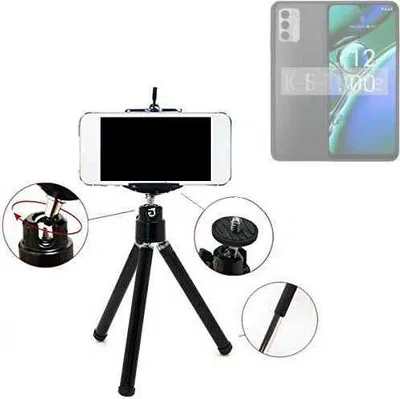Produktbild von K-S-Trade Smartphone Stativ Dreibein kompatibel mit Nokia G42  Tripod aus Aluminium Klemmstativ Stativ Adapter für Mobiltelefone schwarz 1x