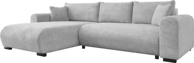Produktbild von MIRJAN24 Ecksofa Merkos, Wohnzimmer L-Form mit Bettkasten und Schlaffunktion, Holzkonstruktion, Seite universal (Farbe: Lumo 65)