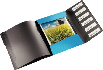 Produktbild von LEITZ Ordnungsmappe Solid DIN A4 PP 6 Fächer hellblau (80456930)