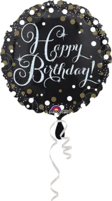 Image de Ballon en aluminium « Sparkling Birthday » standard 43 cm - Amscan