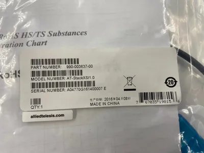 Obrázek produktu pro Allied Telesis AT-StackXS/1.0, 1 m, SFP+, SFP+