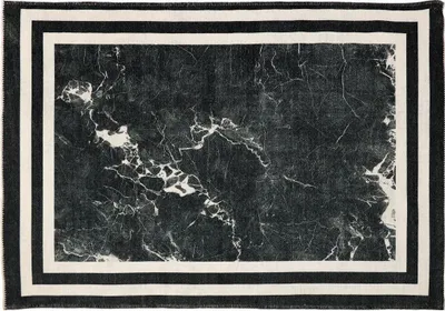 Produktbild von Teppich, (160x230 cm, weiß-schwarz)