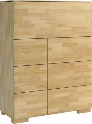 Produktbild von Kommode "Lipik" 06, Eiche, teilmassiv - Abmessungen: 131 x 102 x 43 cm (H x B x T)