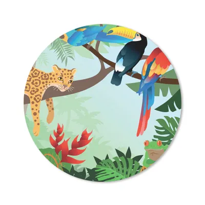 Produktbild von MuchoWow® Mauspad Mousepad Dschungeltiere - Tukan - Jungen - Mädchen - Leopard 50x50 cm - Mousepads - Maus Mat - Pad - Mausunterlage - Vinyl