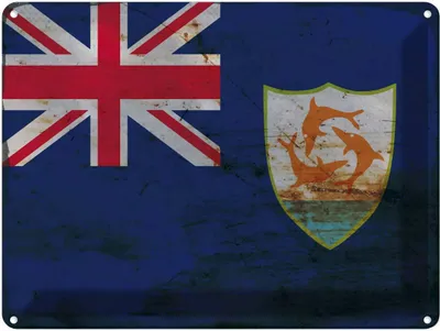 Produktbild von vianmo Blechschild 30x40 cm Anguilla Flagge Fahne Wappen
