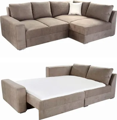 Produktbild von Ecksofa-Dauerschläfer Federkern Topper Bettkasten Schlafcouch in Hellbraun / 15108
