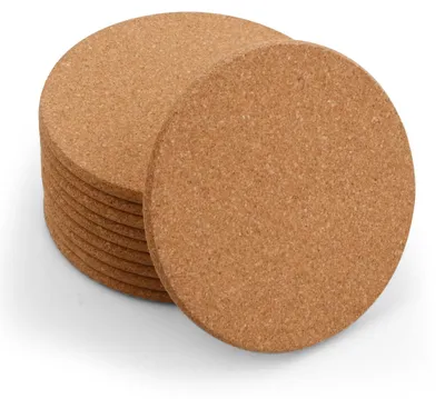 Productafbeelding van Set van 10 ronde kurken onderzetters van 10 cm