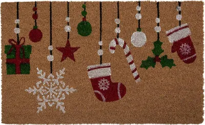 Produktbild von Clayre & Eef Fußmatte 75x45x1 cm Braun Kokosnuss Weihnachten