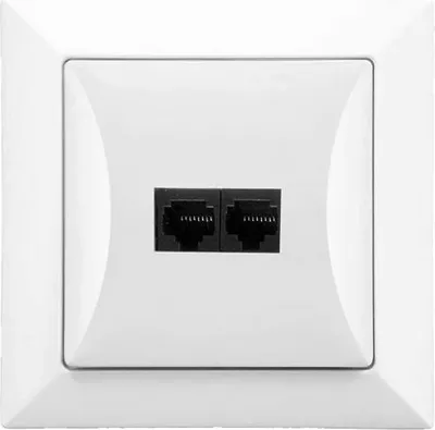 Obrázok produktu pre Dátová zásuvka 2xRJ45 TIMEX GTP-22Op Opal biela