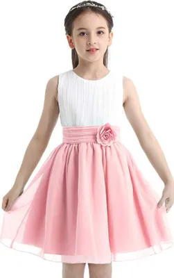 Produktbild von Mädchen Prinzessin Kleid Gr. 140 Cm Blumenmädchenkleider für Hochzeit Party Brautjungfern Festzug Festliches Kleid