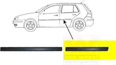 Produktbild von VAN WEZEL Zierleiste für die Tür Hinten Links Leiste für VW Golf IV Schrägheck (1J1) 5888425