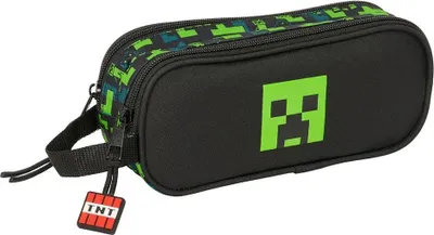 Produktbild von Safta Double Minecraft Tnt Mäppchen Schwarz Mann Schwarz One Size