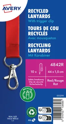 Produktbild von Lanyard 4842R 15x440mm rot 10 Stück Packung mit 10 Stück