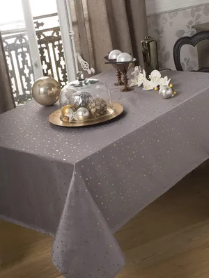 Tafelkleed aus Polyester, Grau, 150 x 250 cm, rechteckig