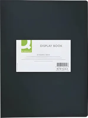 Produktbild von Q-Connect Sichtbuch - 20 Hüllen, Einband PP, 450 mym, schwarz