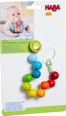 Produktbild von HABA Babywelt Schnullerkette Regenbogen Perlen 1301114001