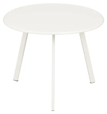 Image de Table d'appoint d'extérieur Mica Decorations Seattle - Table basse ronde - Table pour plantes et table basse - H 38 x Ø 58 cm - Métal - Blanc