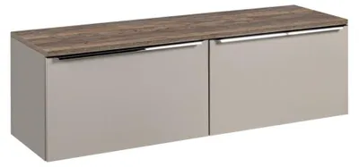 Image de Ensemble de salle de bain VANTA taupe : meuble sous vasque 160cm + plan vasque