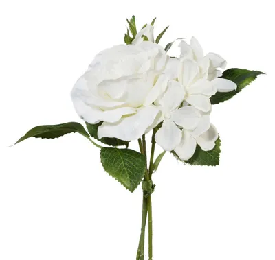 Produktbild von Künstlicher Rosenstrauß ca 21cm. Dekoblumen Blumenstrauß Rose. Weiß