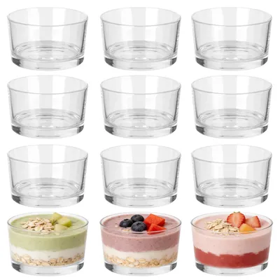 Dessertgläser-Set 12er, transparent, 200 ml, Glas, 8,2x5,8 cm
