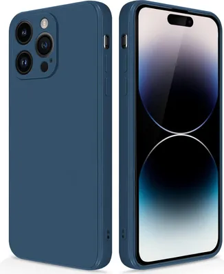 Produktbild von Silikon Hülle für iPhone 14 Pro Flüssigsilikon Dünn Gel Gummi Matt Kratzfeste Schutzhülle Blau