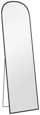 Produktbild von Standspiegel, Ganzkörperspiegel, modernes Design, 50 cm x 1,5 cm x 161,5 cm, Schwarz