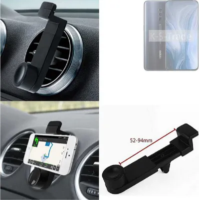 Produktbild von K-S-Trade Lüftungshalterung kompatibel mit Oppo Reno10 Global KFZ-Halterung Autohalterung Handy-halterung Lüftungsgitter Lüftungsschlitze Schwarz