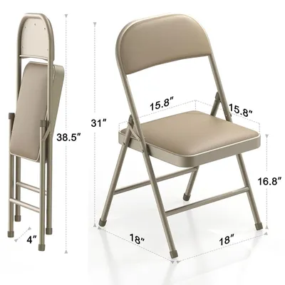Produktbild von Klappstuhl mit Polster, Metall, für Büro & Event, Khaki