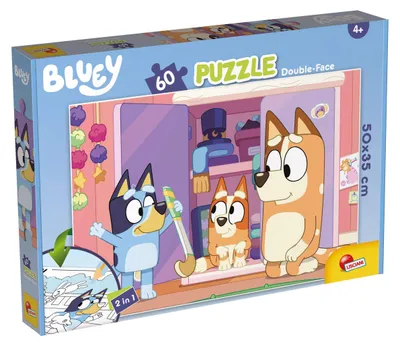 Zdjęcie produktu dla Dwustronna Puzzle Bluey 60 Części Lisciani