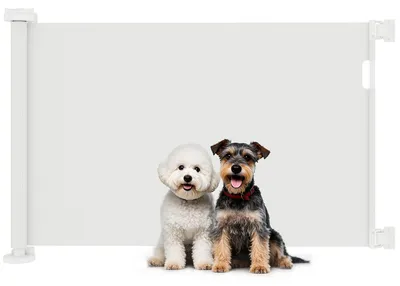 Image de Barrière de sécurité extensible PawHut, 0-136 cm, 87 cm, blanche