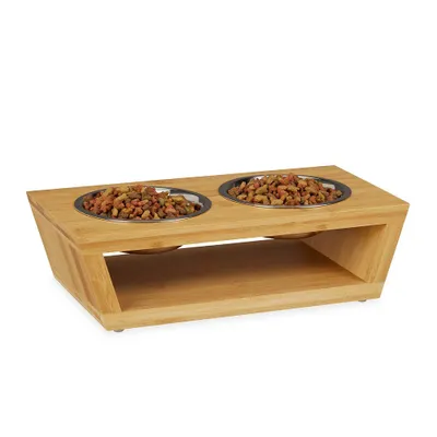 Zdjęcie produktu dla relaxdays 10022770_0 relaxdays Futterstation Hunde/Katzen   braun 35,5 x 18,0 x 10,5 cm