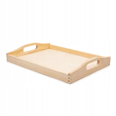 Zdjęcie produktu dla Taca Śniadaniowa Drewniana 40x30x7 cm z Uchwytem