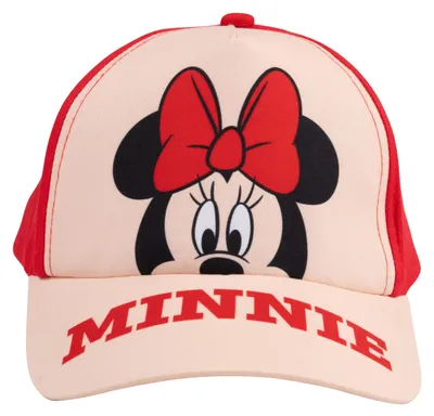 Produktbild von Disney Minnie Mouse Kappe für Mädchen - Kinder Cap Basecap Baseballkappe verstellbar Rot/Beige