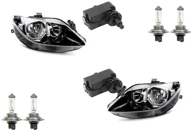 Productafbeelding van Johns, koplampen geschikt voor Seat Ibiza 6J, bouwjaar 2008-2012, met H7 lampen, links en rechts, inclusief servomotor