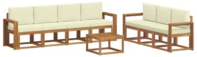 Produktbild von vidaXL Outdoor-Sofagarnitur mit Kissen 8 pcs Natur und Creme