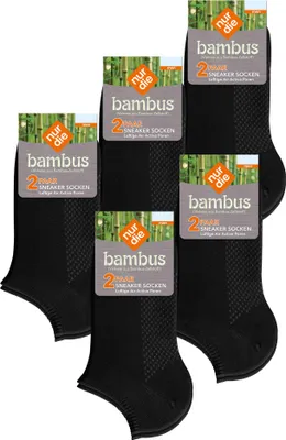 Produktbild von NUR DIE Herren Sneakersocken 10-Pack Bambus Sneaker - schwarz - Größe 43-46