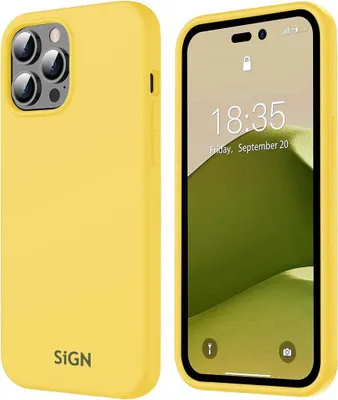 Obrázok produktu pre Tekuté silikónové puzdro pre iPhone 14 Pro Max - žlté