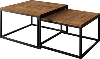 Produktbild von Couchtisch Yoshi 2in1 Wohnzimmertisch, Schwarz / Stirling Eiche, 36cm/42cm