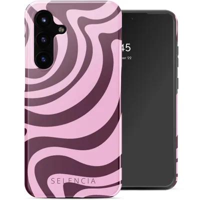Image de Selencia Vivid Backcover pour le Samsung Galaxy S25 FE - Wavy Swirl Pink Plum