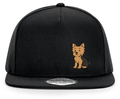 Produktbild von Huuraa Cappy Mütze Yorkshire Terrier Yorkie Comic Black Polyester Snapback Kappe Geschenkidee